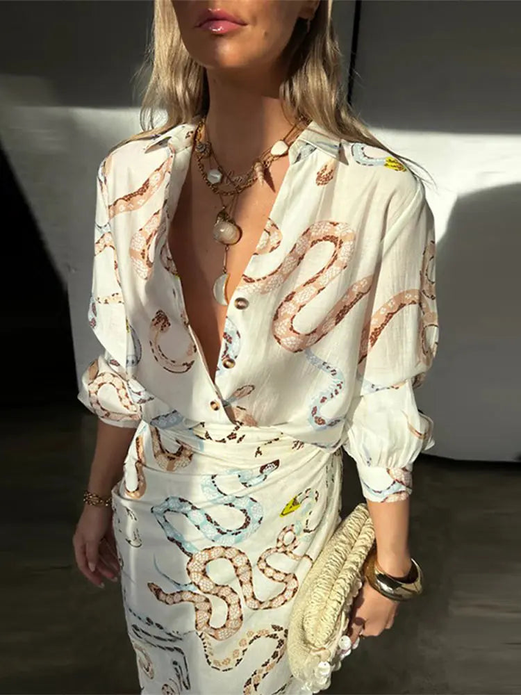 BlissfulBloom Snake Print Set