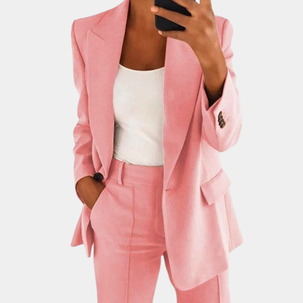 Dames Blazer Pak Tweedelig Klassiek Design