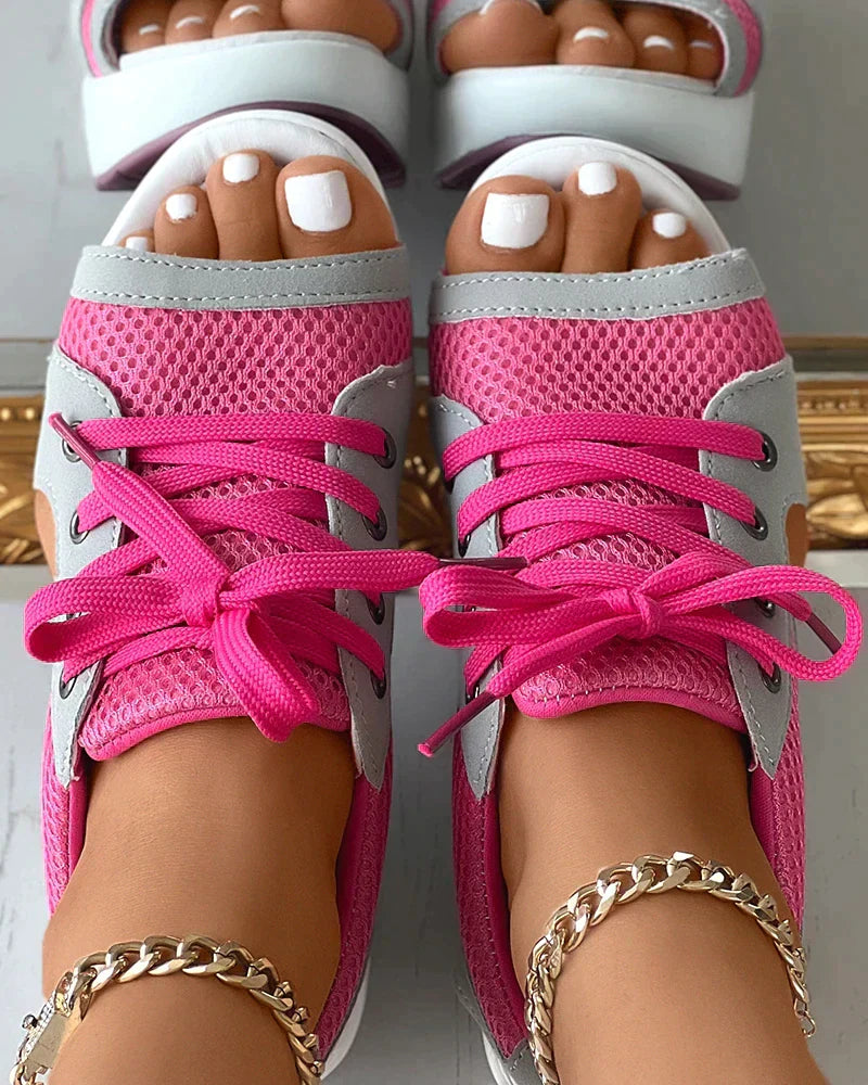 Velanora - Orthopedische Muffin-Sandalen met Uitsnijding en Veters