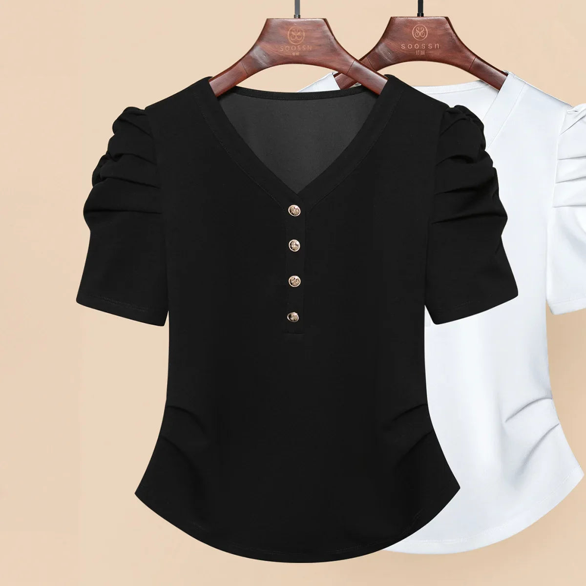 SoleilChic Zwarte Zomer T-Shirts