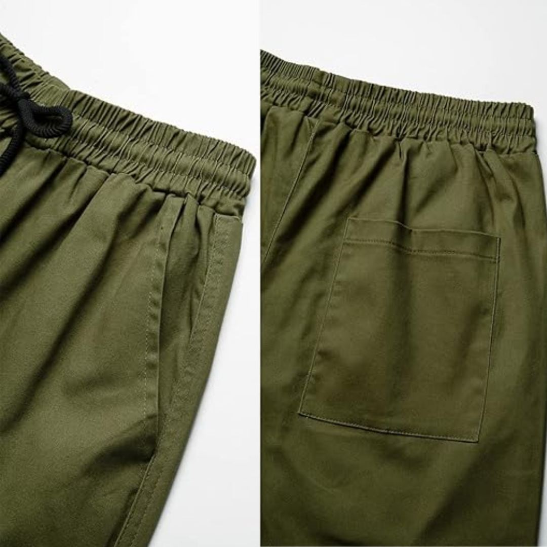 Heren Joggers Cargo Broek Casual Zwart