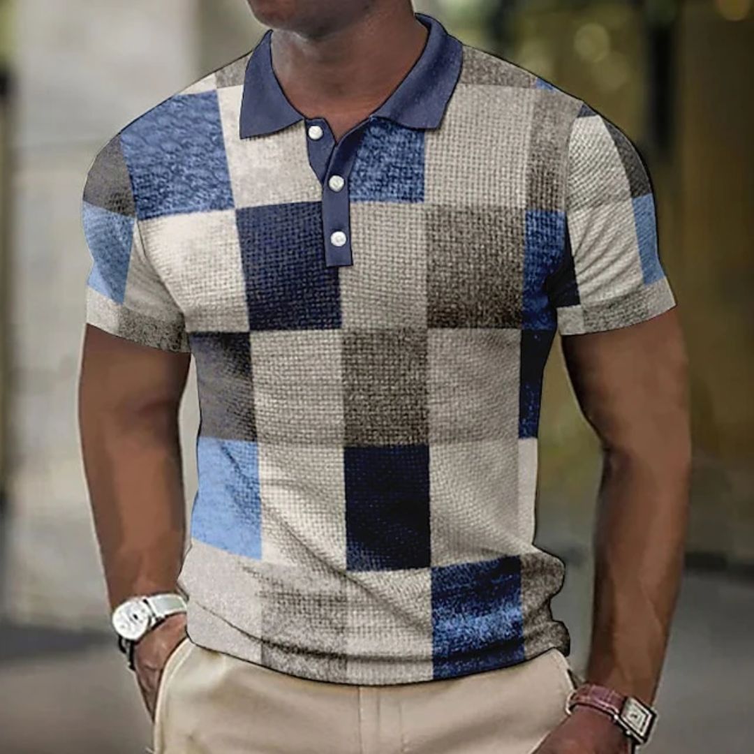 Polo Shirt Geruit Stijlvol voor Mannen