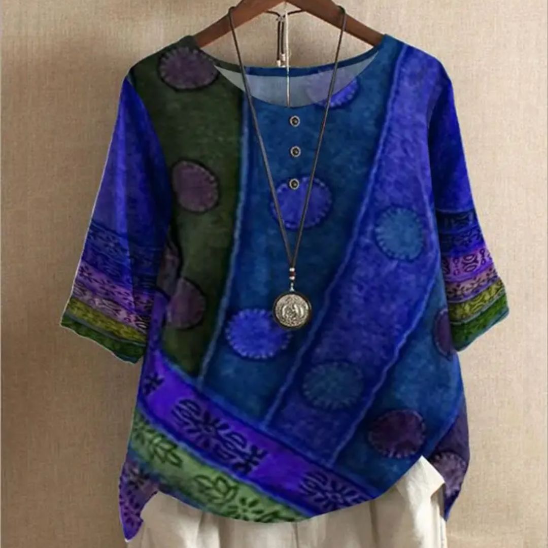 Vrouwelijke Thea Top Vintage Stijl Opvallende Look