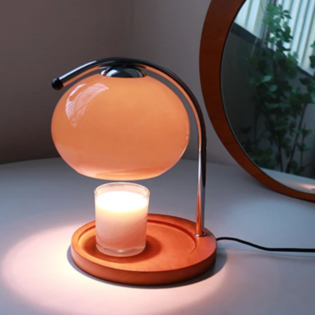 Retro Tafellamp Glazen Scherm Modern Design