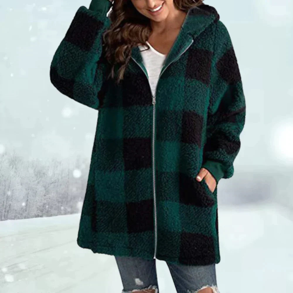 Geruite Winterjas Warm voor Dames