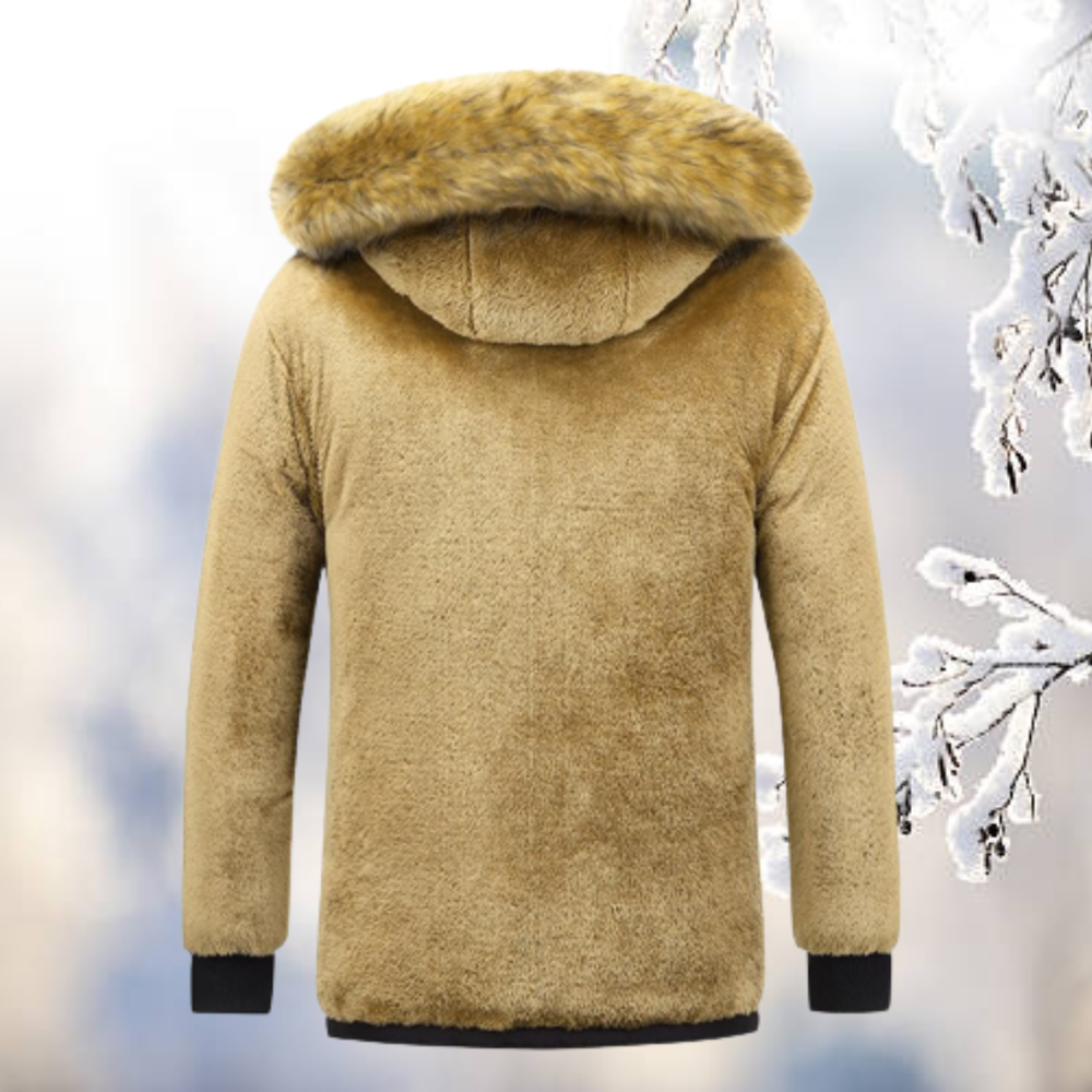 Heren Winterparka met Bontkraag – Gevoerde Jas voor Extreme Kou