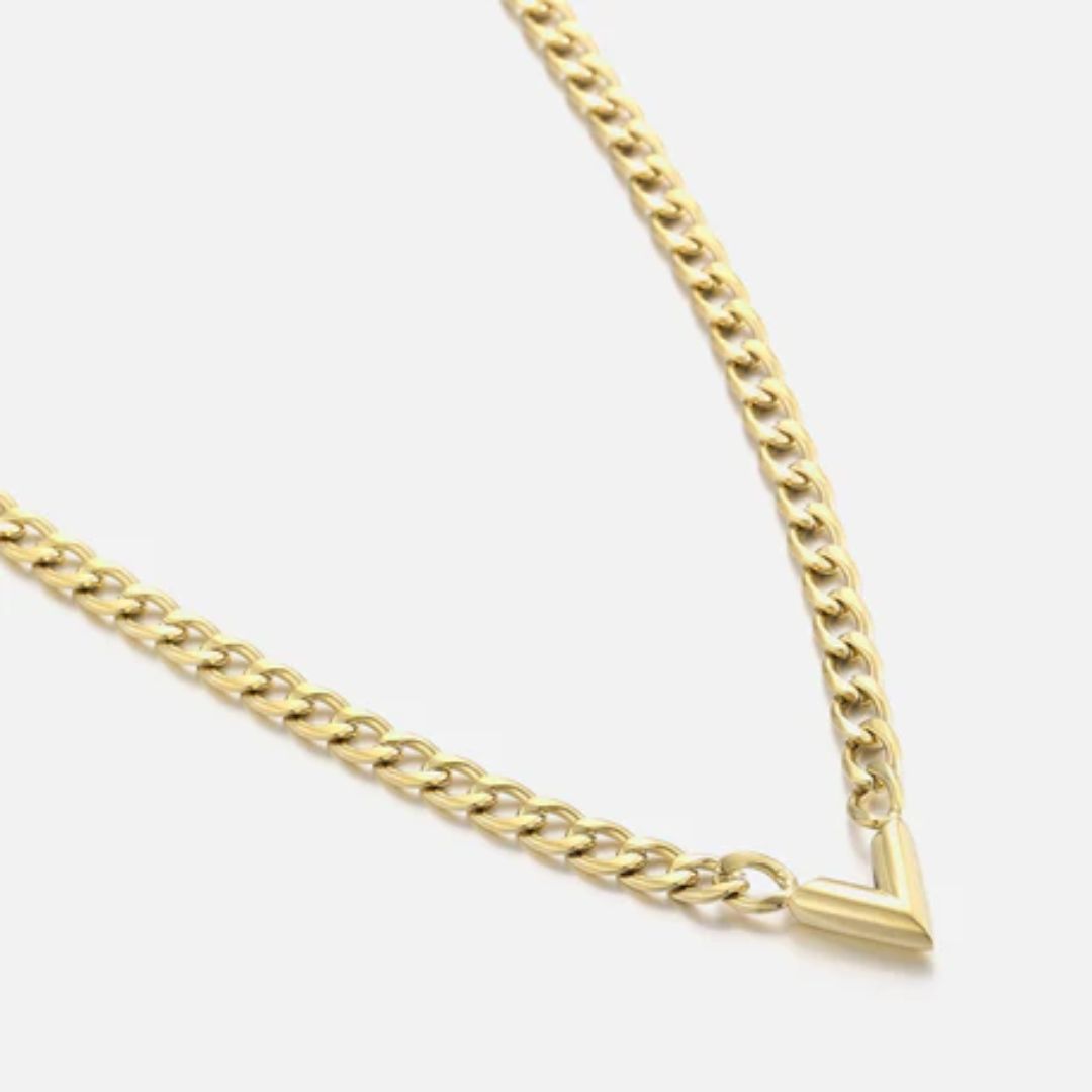 Gouden V-Schakelketting Modern Design - Mode Vibes
