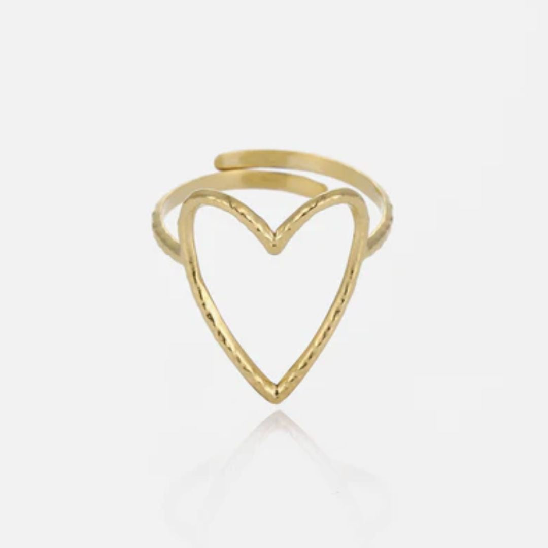 Grote Open Hart Ring Opvallende Mode Sieraden - Mode Vibes