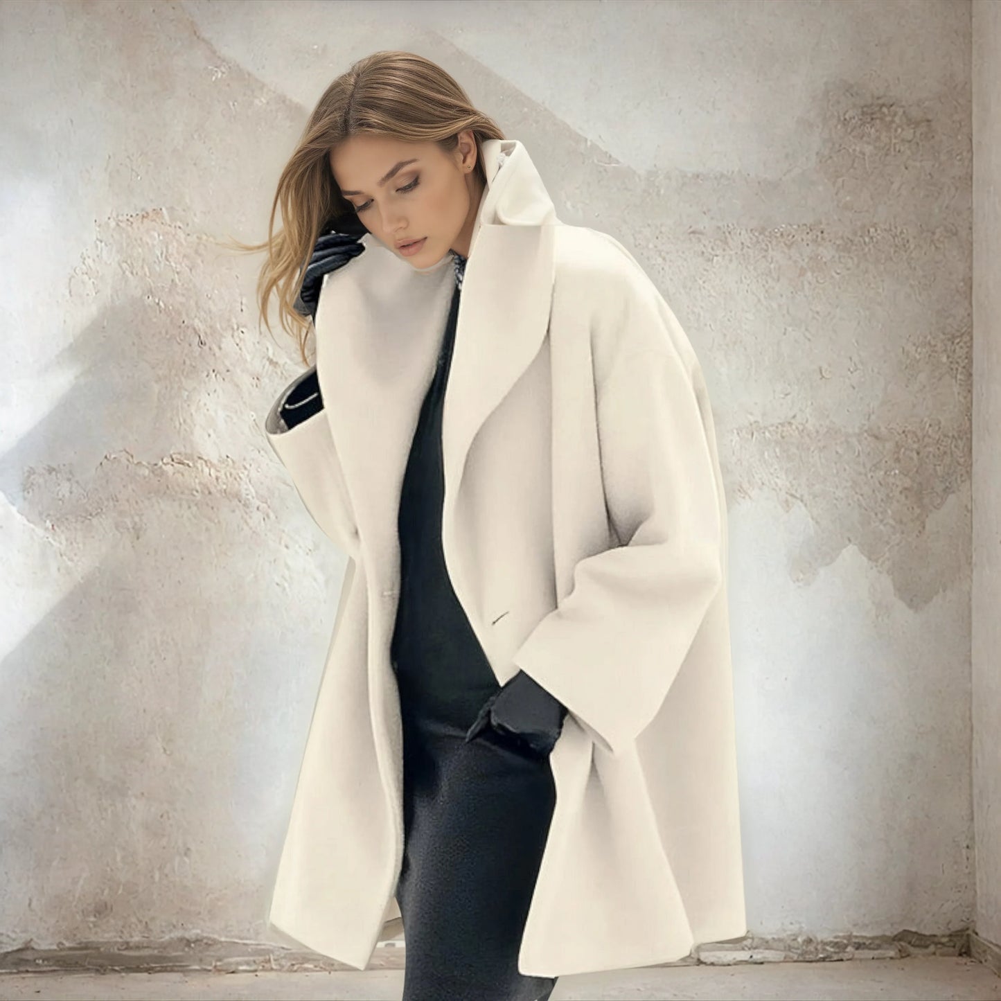 Oversized Wolmix Jas Elegante Look