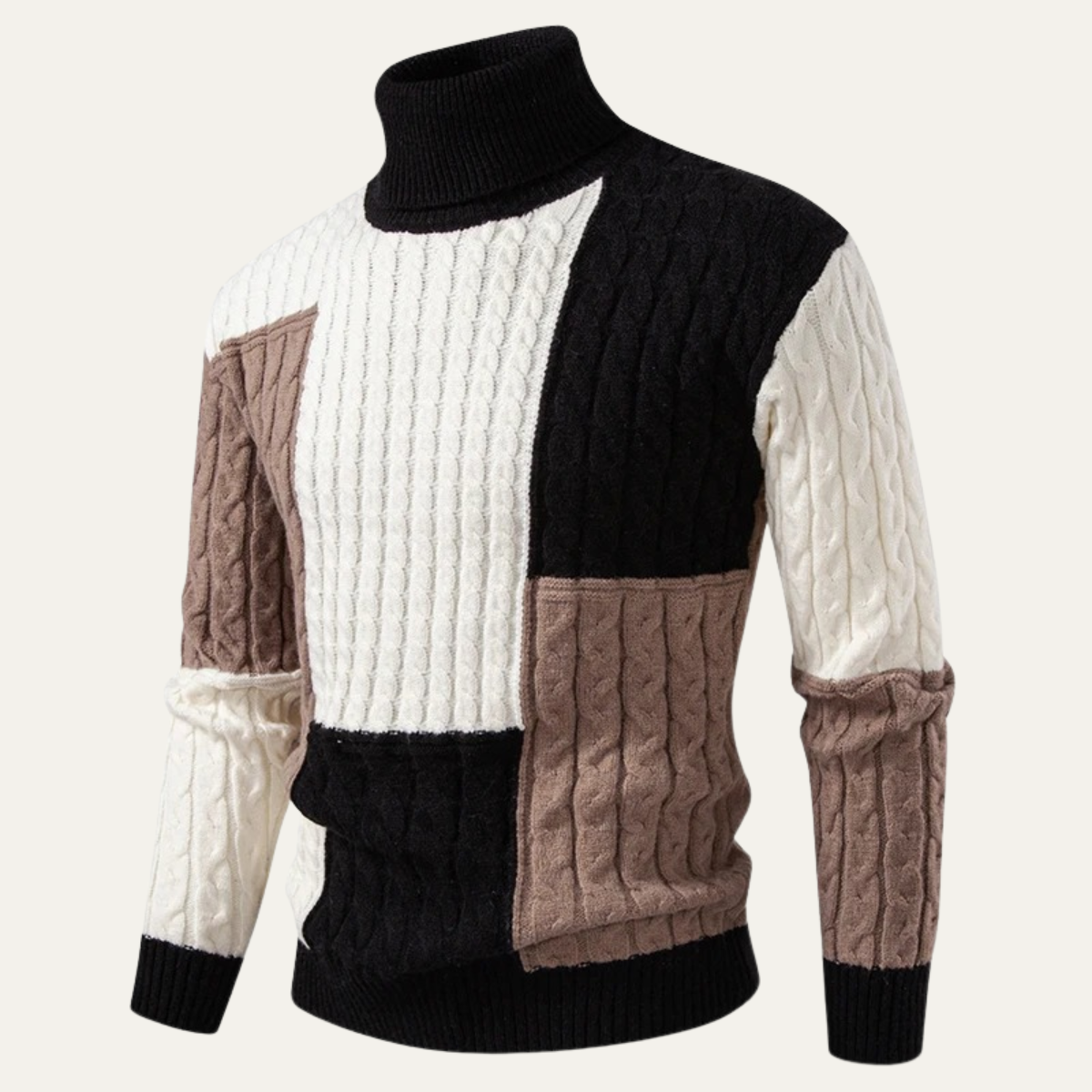 VogeLuxe | Color-Block Turtleneck Trui voor Heren 9