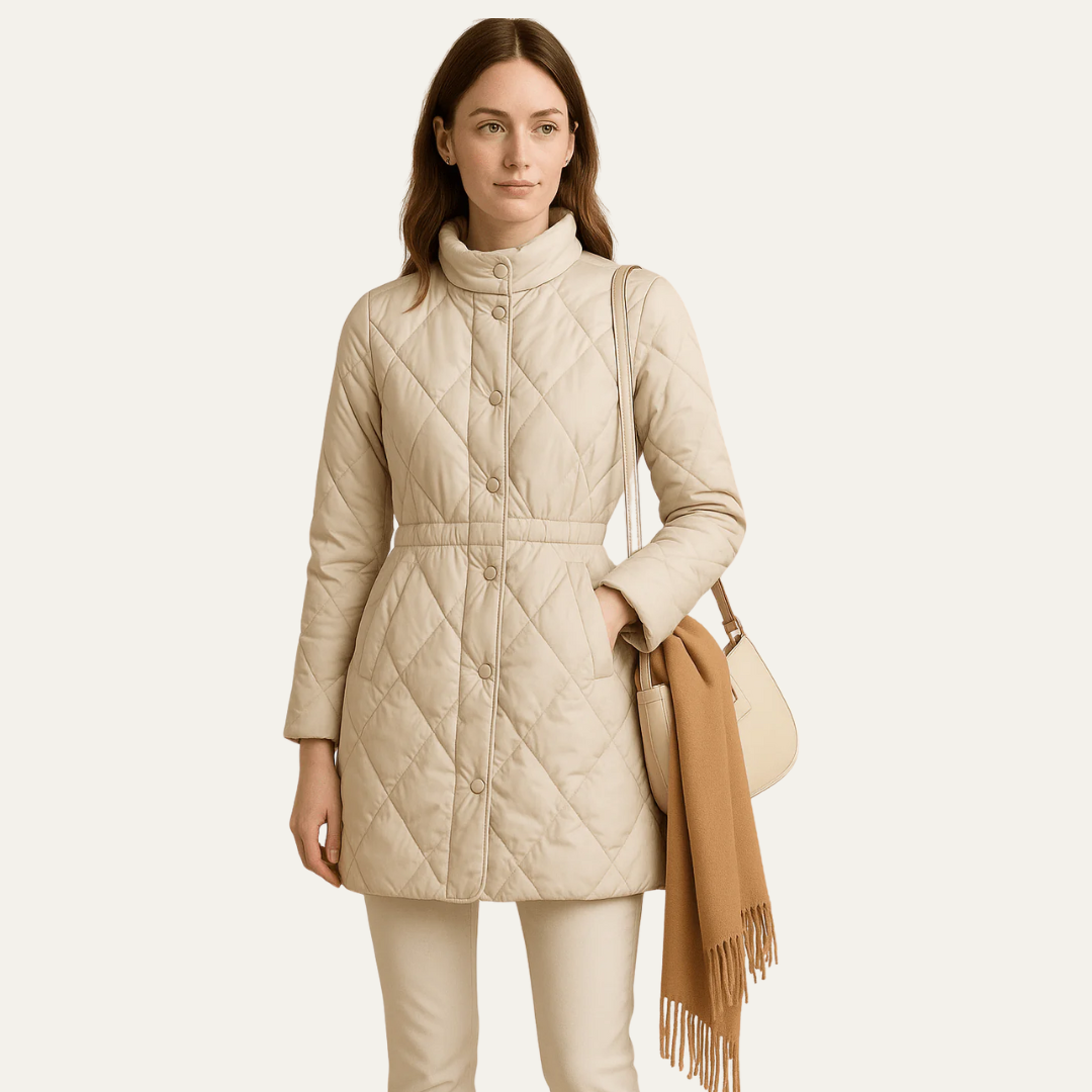 VogeLuxe | Dames Diamond Quilted Jacket met knopen 4