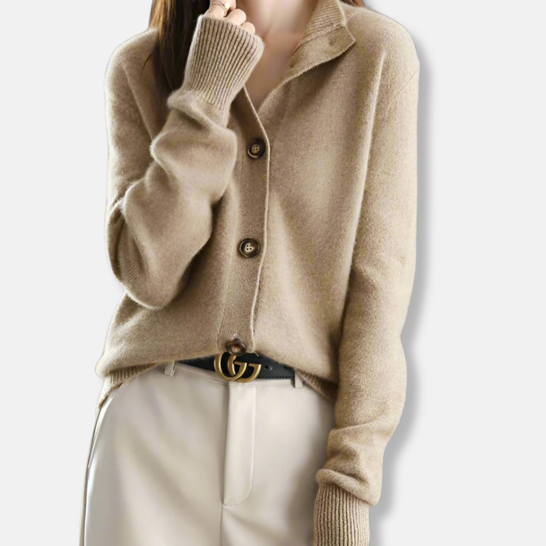 VogeLuxe | Dames cropped gebreide vest met knopen 3