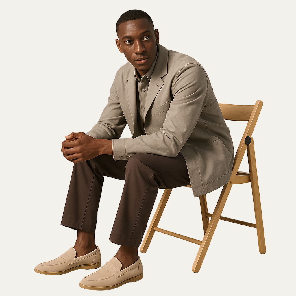 VogeLuxe | Elegante suède penny loafer voor heren 5