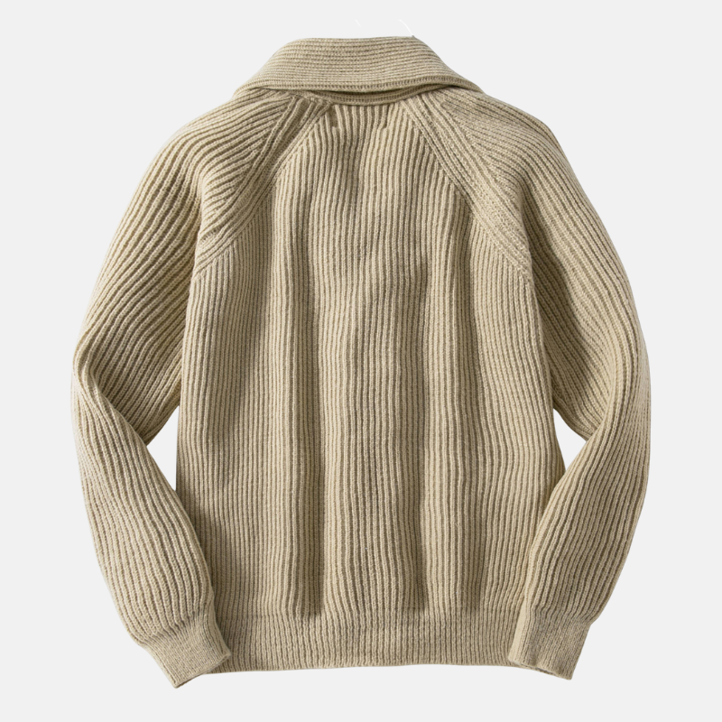 VogeLuxe | Grofgebreide cardigan met sjaalkraag voor heren 2