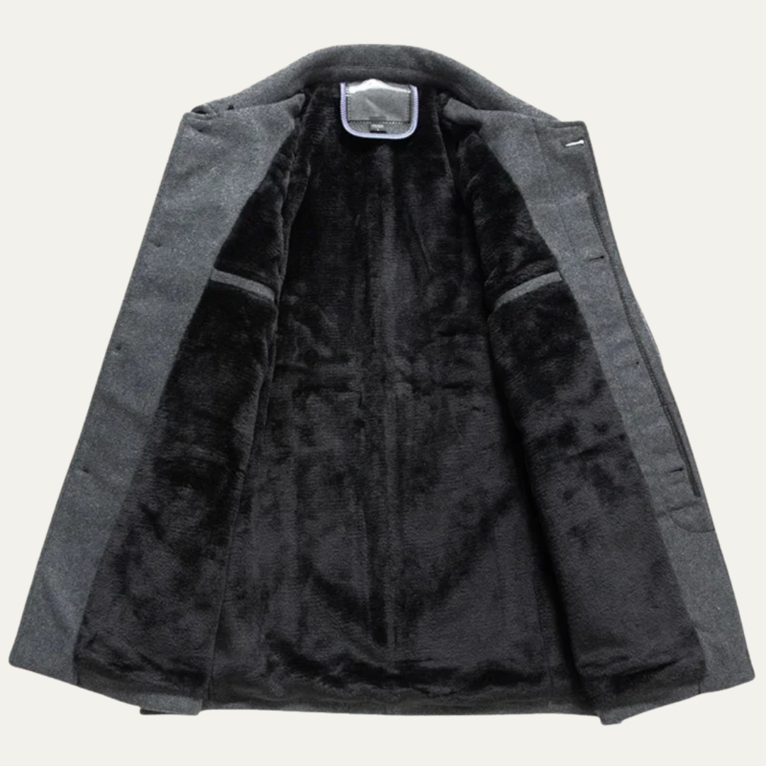 VogeLuxe | Herenjas met sherpavoering en knopen 4