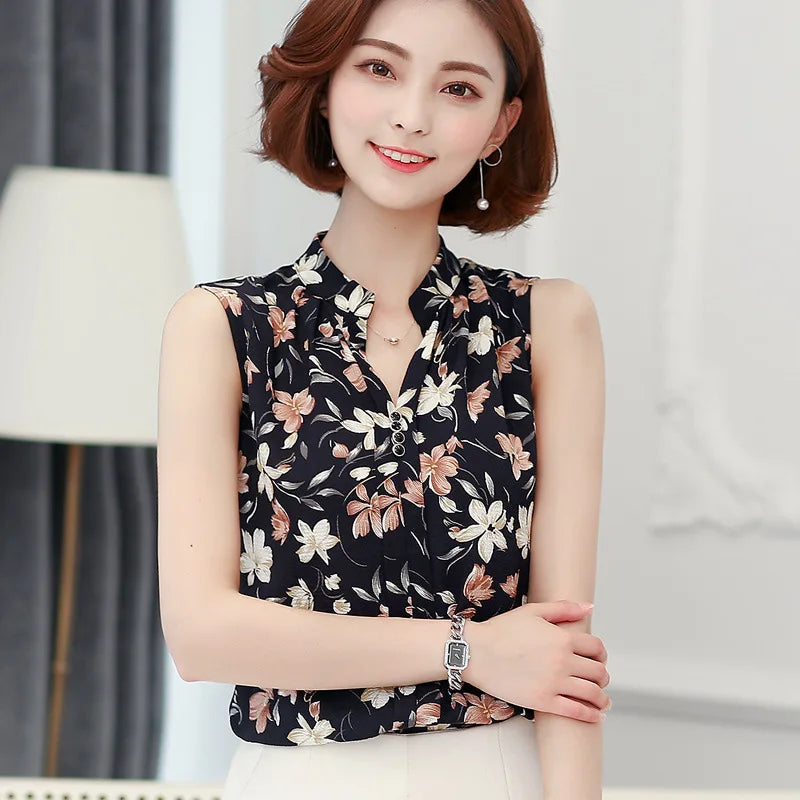 Zomerse Mouwloze Chiffon Blouse voor Dames van ChicStyle