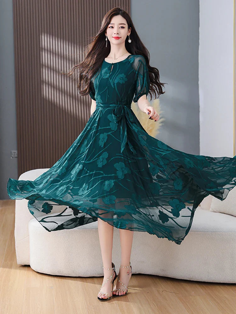 Bloesemzucht Zomerbries Maxi Chiffon Prom Jurk