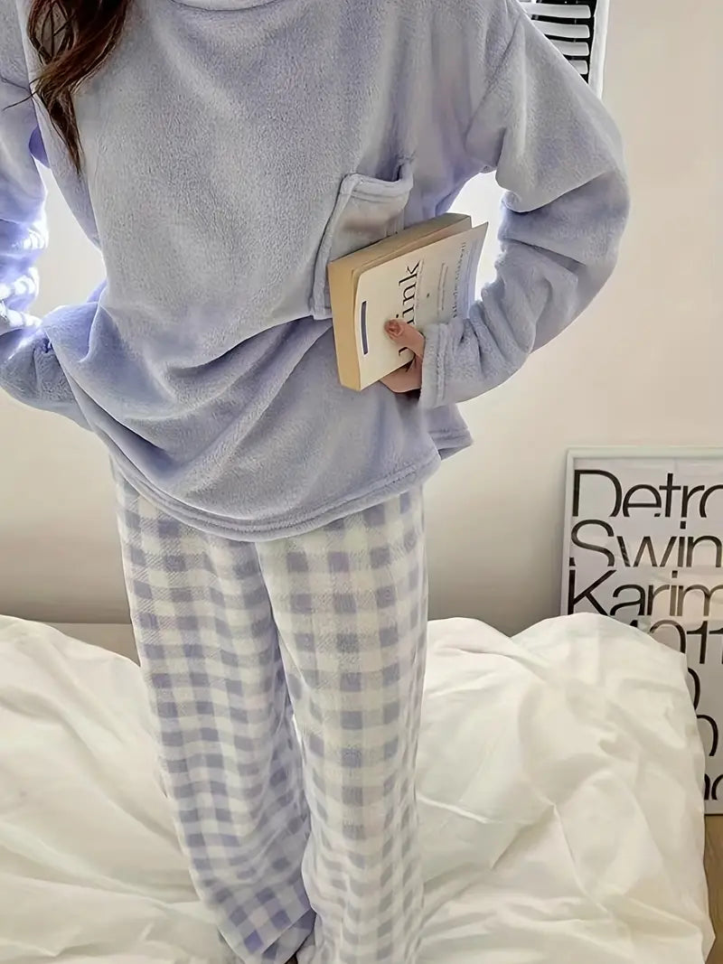 Warme Pyjama Set Zachte Stof voor Vrouw