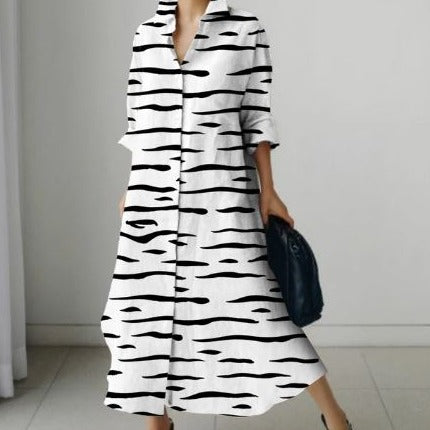 Dames Overhemdjurk Elegante Korte Mouw