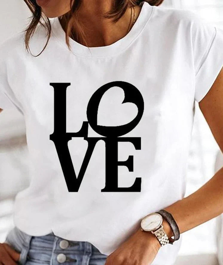 Korte Mouw T-shirt Dames Zomer