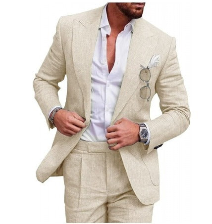 Linnen Pak voor Mannen Slim Fit Zomer