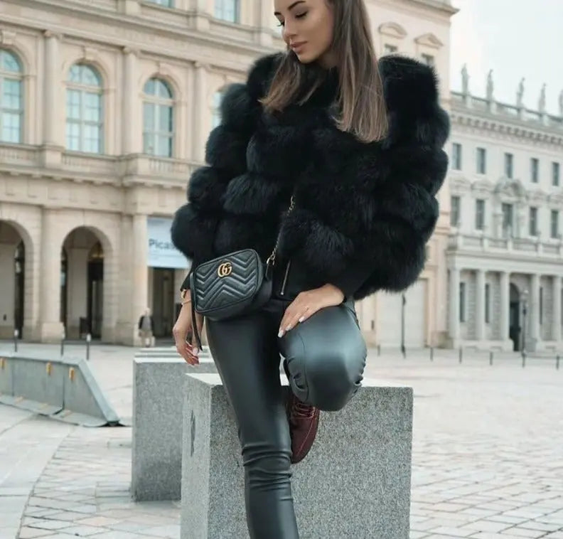 Kunstbont Jas Elegant Leren Look voor Dames