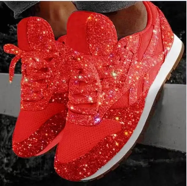 Dames Glitterschoenen met Pailletten Glimmer Zwart