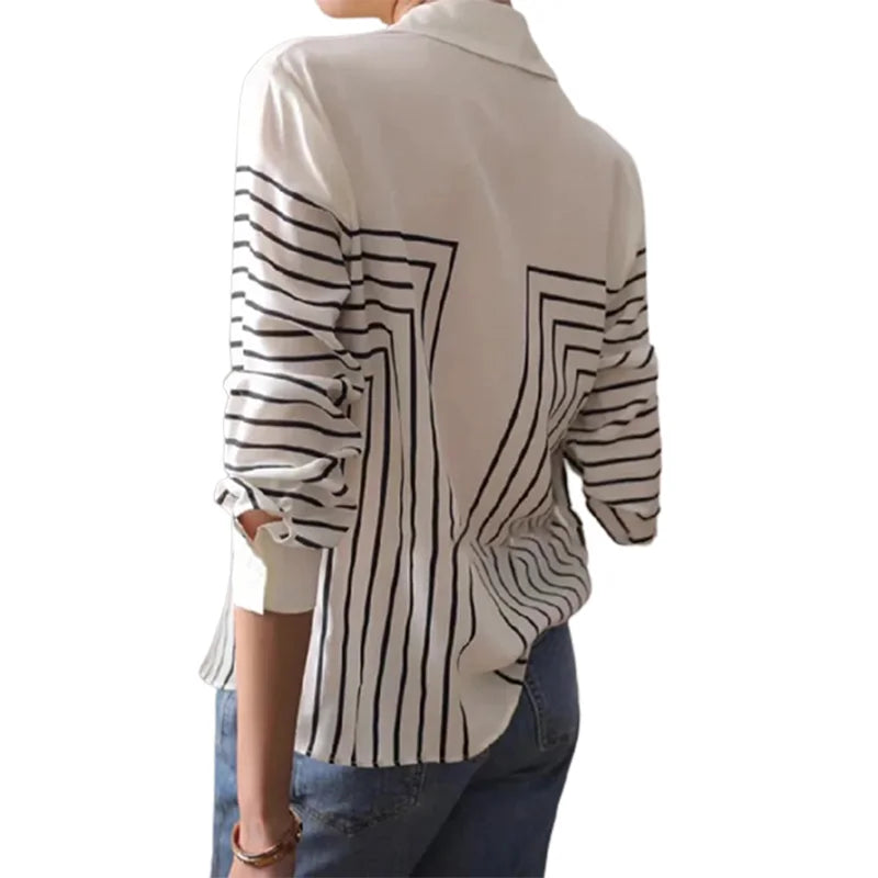 ModaFem DamesBedrukte Lapel Blouses