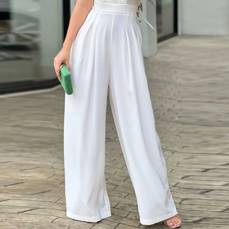 Zomerse Chic: V-hals Jumpsuit met Vlindermouwen voor Dames