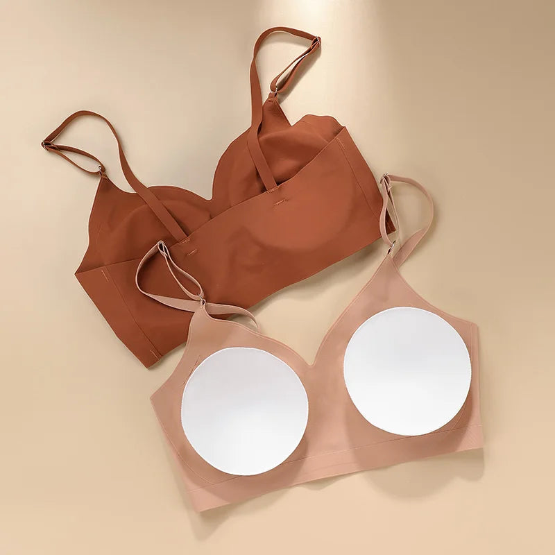 Lumi Zomer Laser Cut Naadloze Draadloze Push-Up Beha
