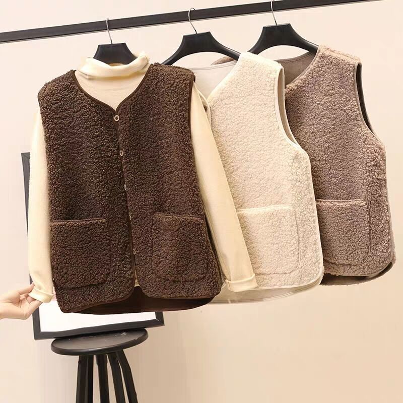 Dames Teddy Bodywarmer Zachte Gilet Trendy Basic