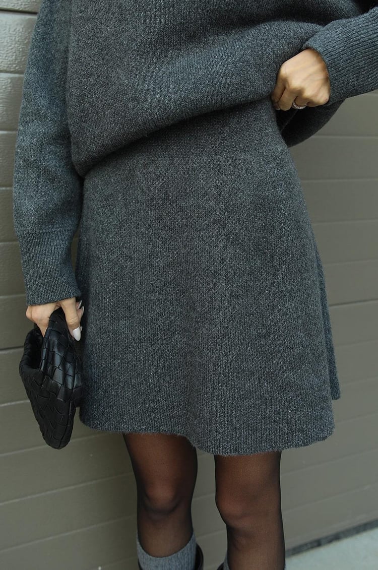 Dames Gebreide Set Top en Rok Comfortabel Trendy