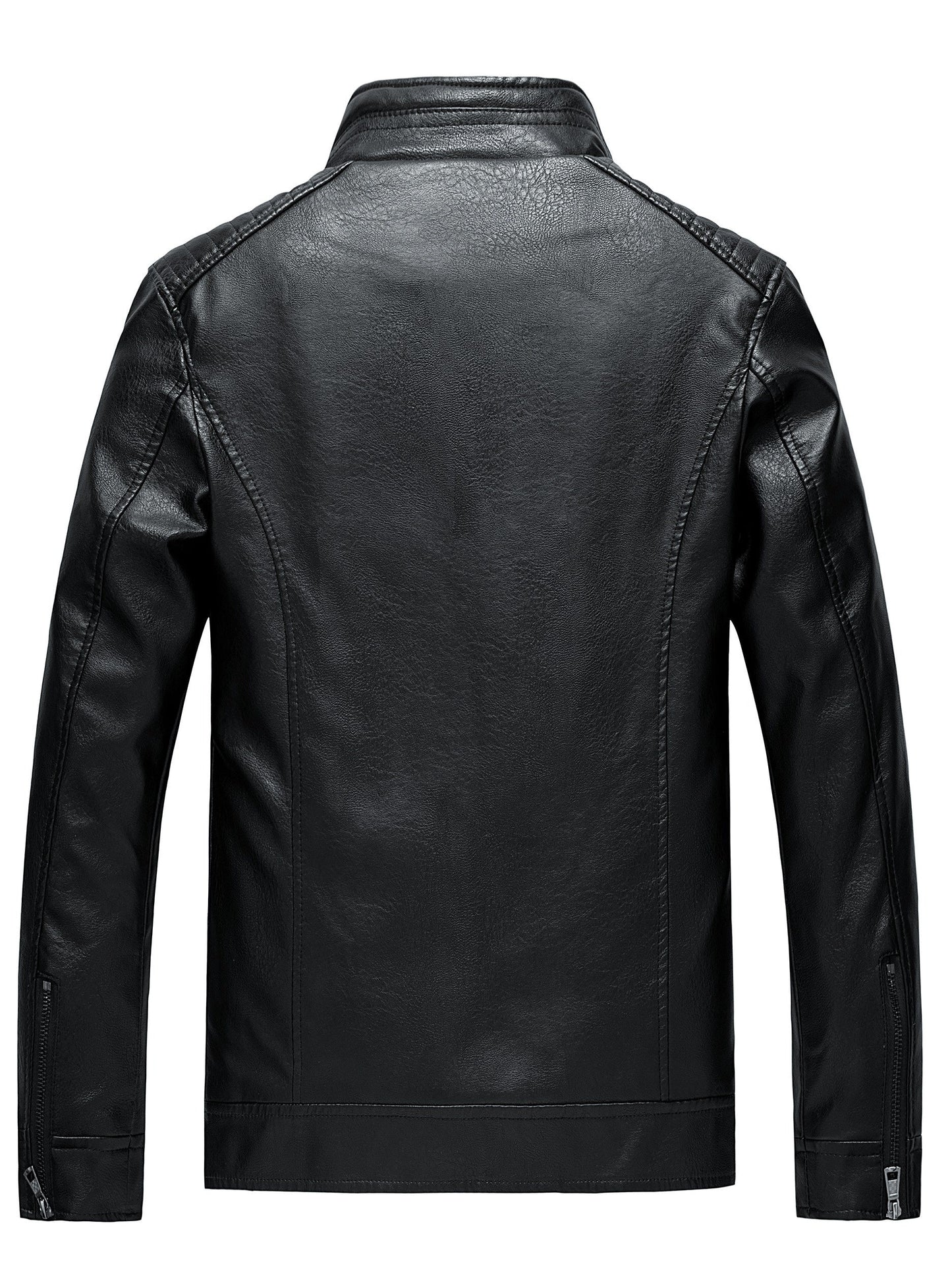 Demetrio | Elegante giacca in pelle con tasche a zip