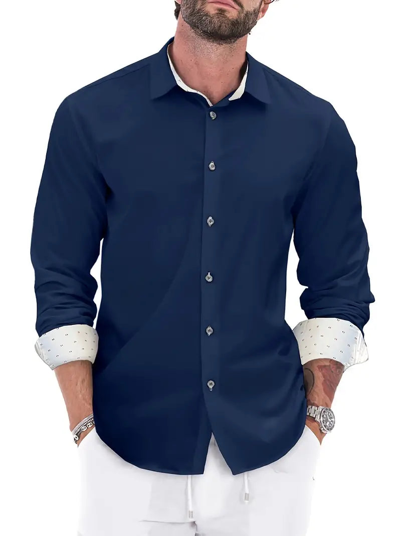 Business Overhemd Elegant voor Mannen met Contrastdetails