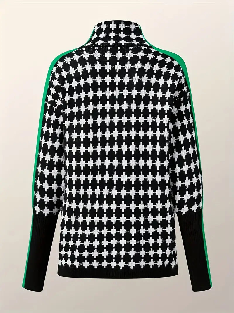Vrouwelijke Trui met Col en Leuke Print