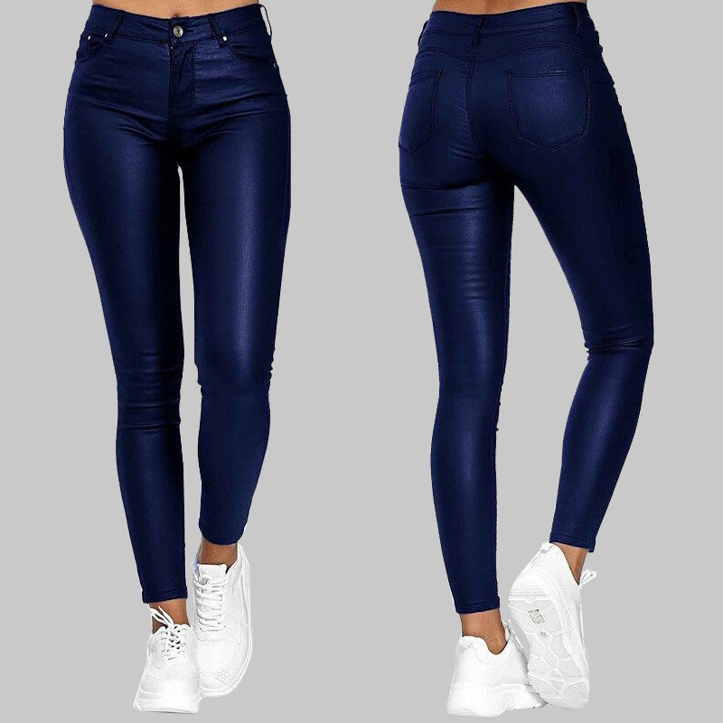 Valencia | Dames Hoge Taille Stretch Broek | Zwart