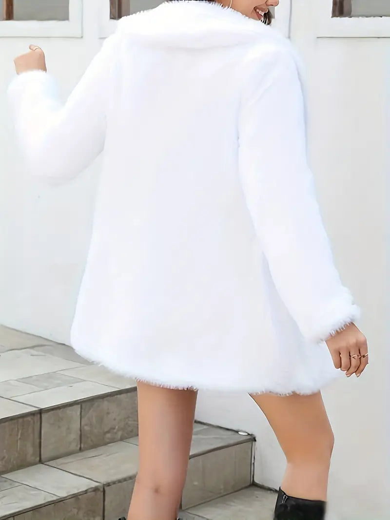 Damesjas Imitatiebont Elegante Sjaalkraag