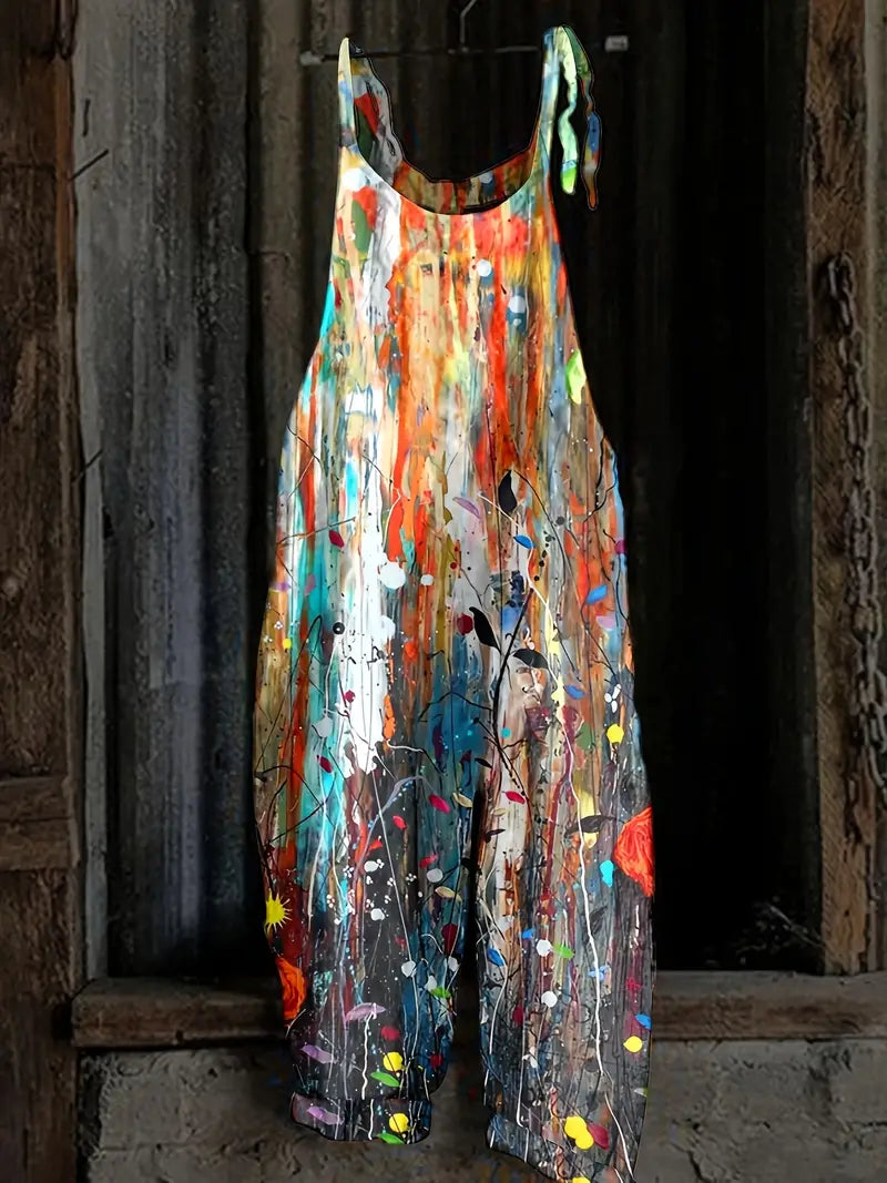 Jumpsuit met Abstracte Print Vrouwelijk Model
