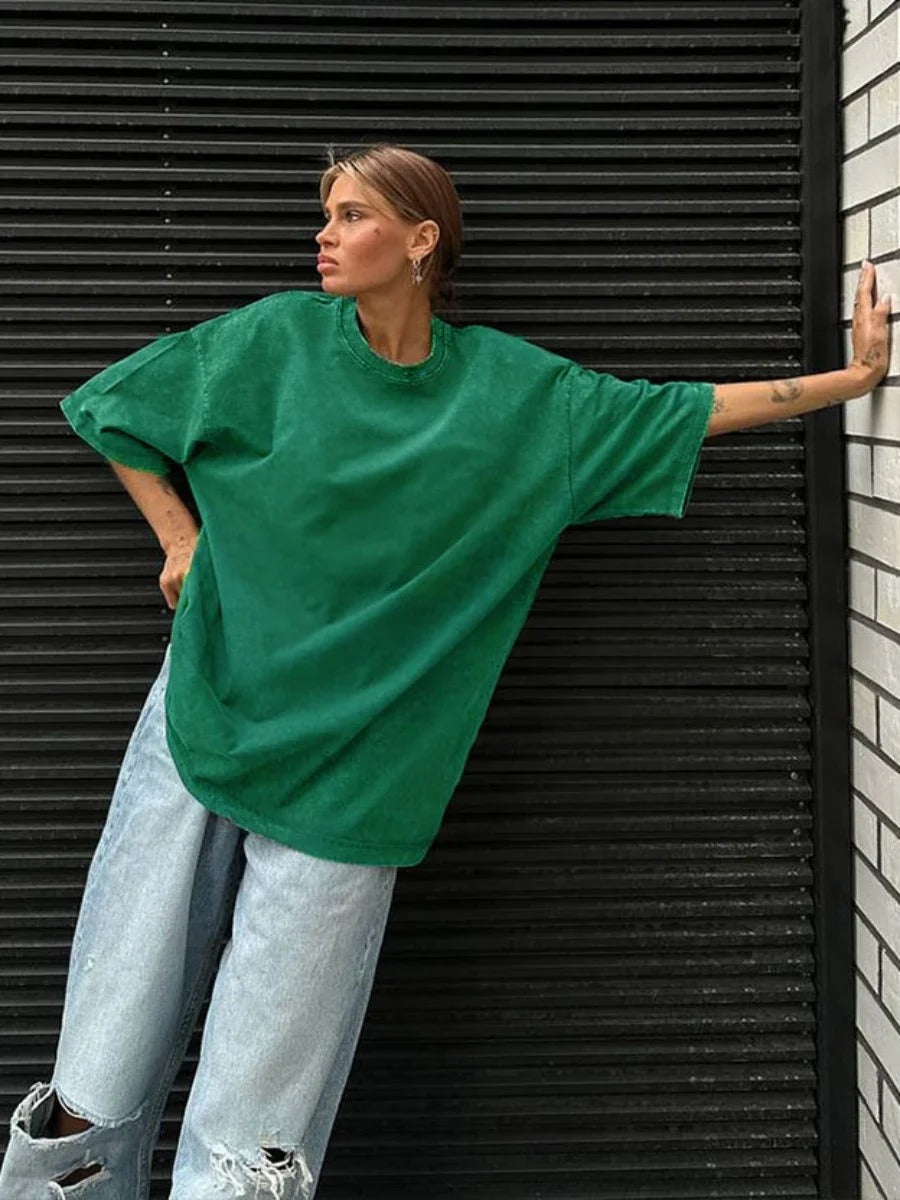 Katoenen T-shirt Retro Stijl voor Dames
