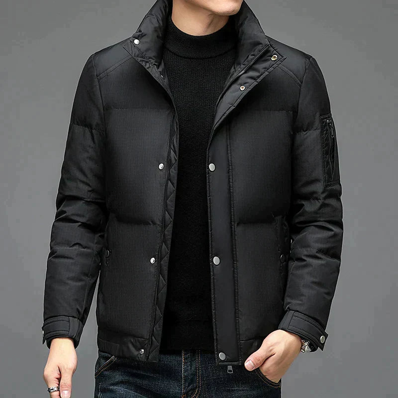 Damien | Puffer donsjack voor heren in de kleur Zwart voor heren in Outdoor stijl ideaal voor de herfst.
