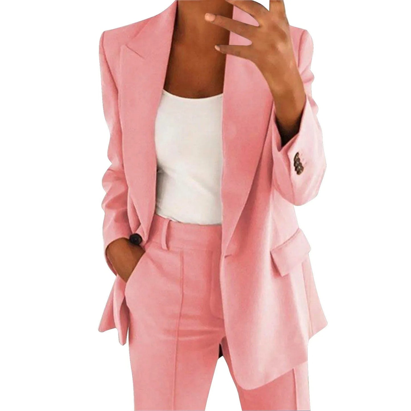 Dames Blazer Pak met Broek Effen Stijl