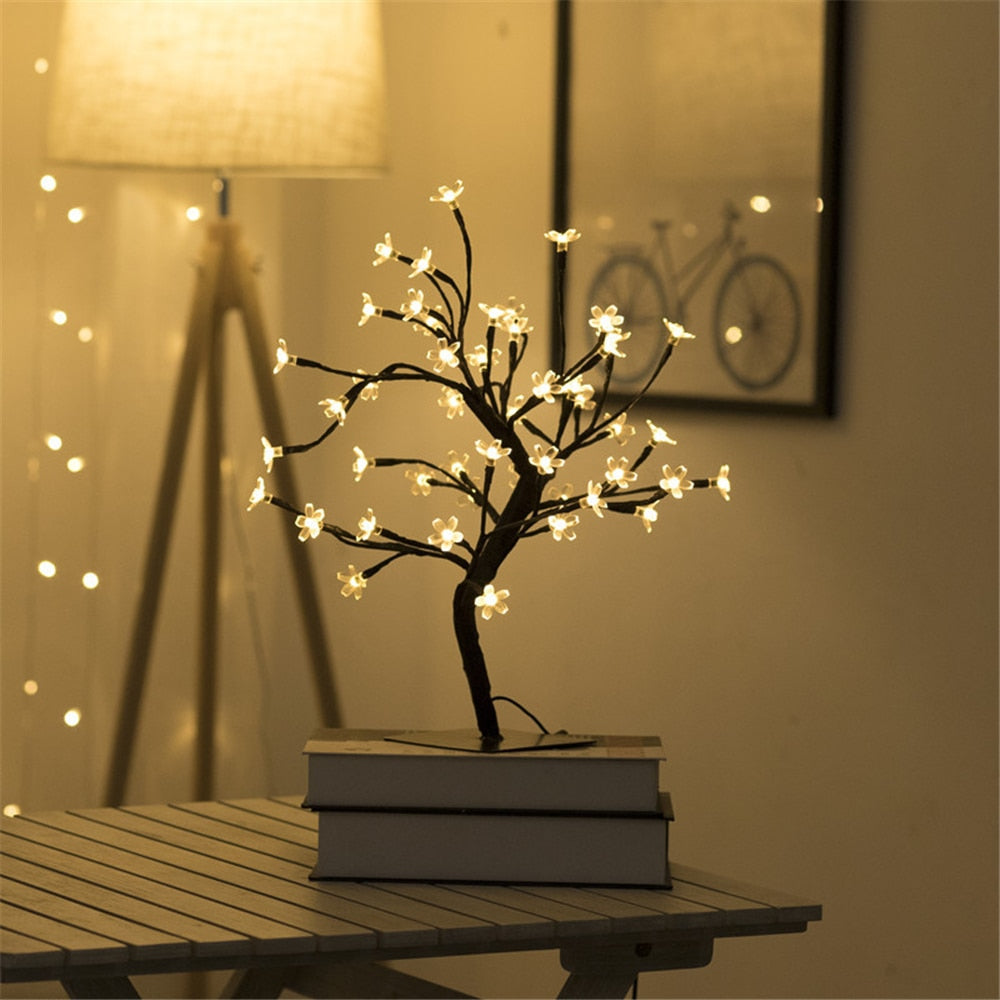 Kersenbloesem Lamp Verlichte Bloesem Boom Decoratie