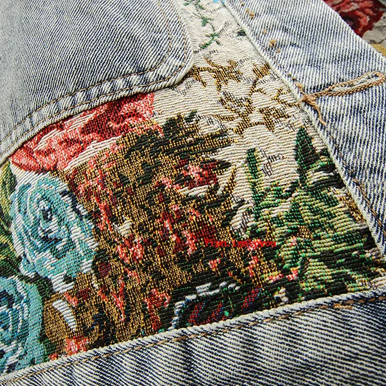 Dames Denim Jack Bloemenprint Trendy
