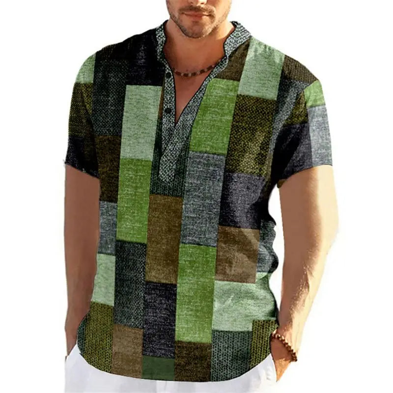 Plus Size T-Shirt Retro Comfortabel voor Mannen