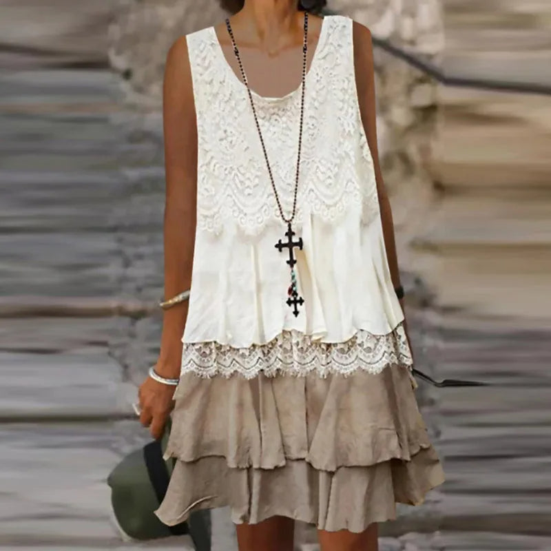 Mouwloze Jurk Zephyra Stijlvol en Elegant - Mode Vibes