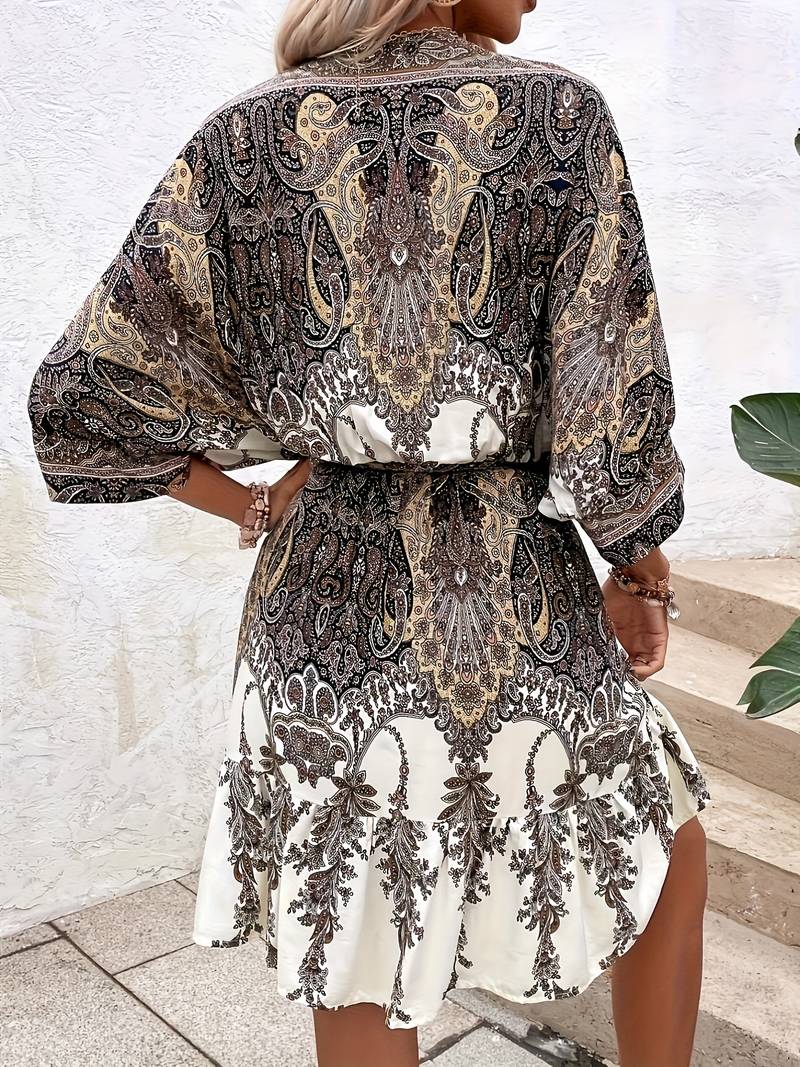 Jurk Korte Mouwen Elegante Zomerjurk voor Vrouw