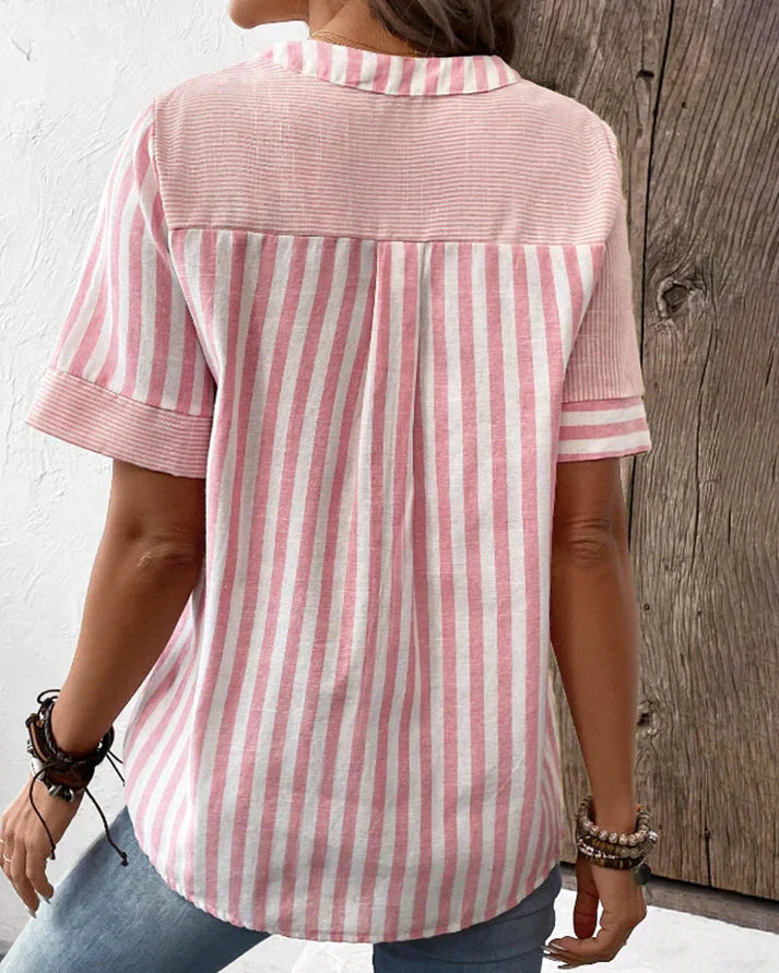 Vrouwelijke Katoenen Blouse Elegante Stijl