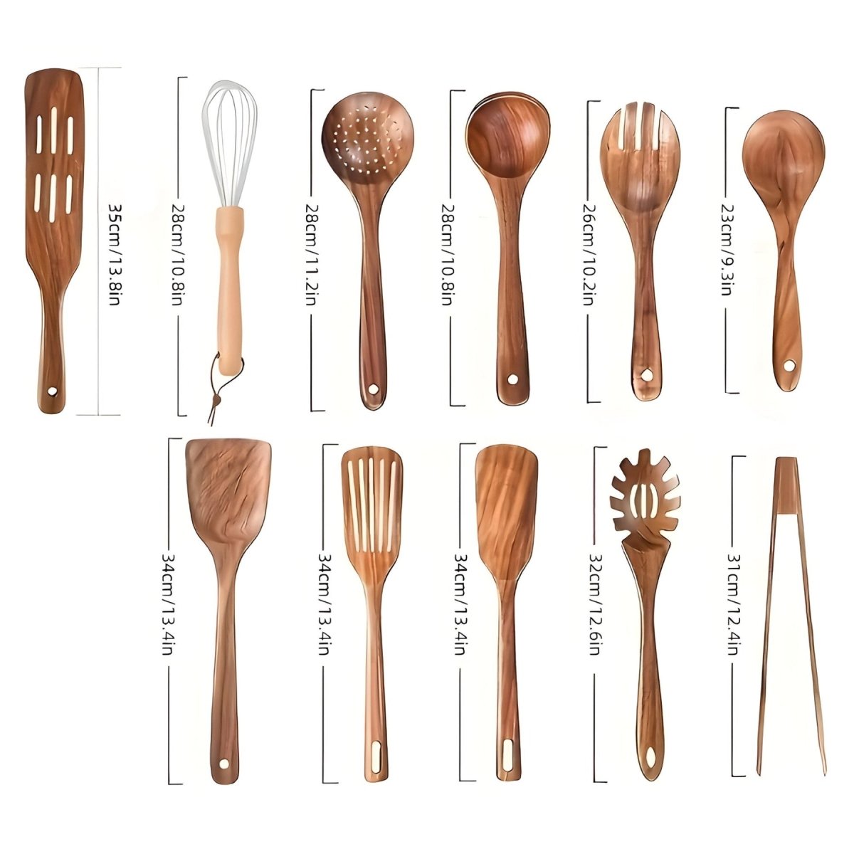 Houten Keukenset 11-Delig Hittebestendig voor Keuken