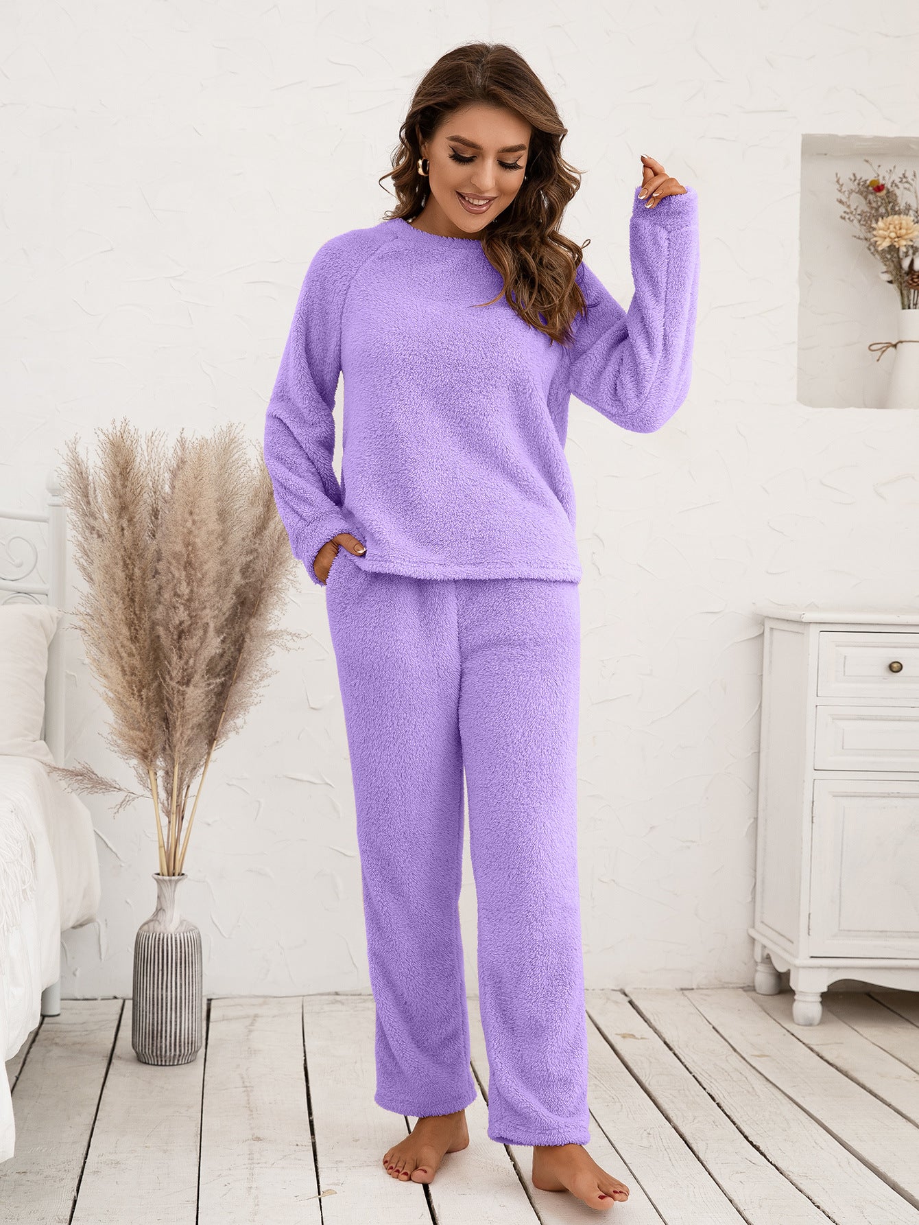 Dames Pluche Loungepak Zacht en Comfy Huispak