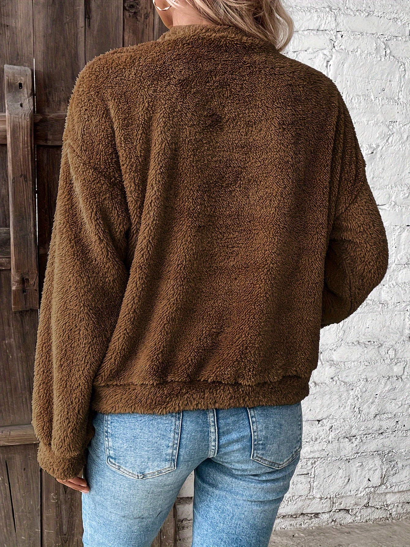 Zachte Teddy Trui Sweatshirt Comfortabel Warm